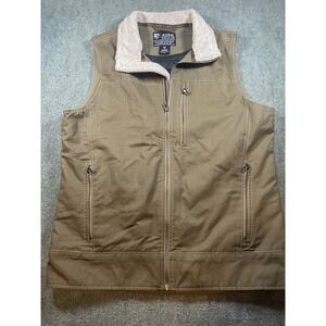 Kuhl Burr Patina Dye Vest Mens M Brown Canvas Sherpa Collar Outdoors
